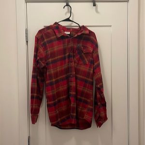 Mens Large Columbia Flannel Button Up